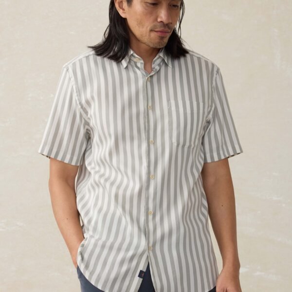 Short-Sleeve Movement™ Monterey Shirt - Clover Valley Stripe