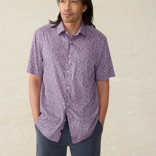 Short-Sleeve Movement™ Monterey Shirt - Lavender Sky Canopy
