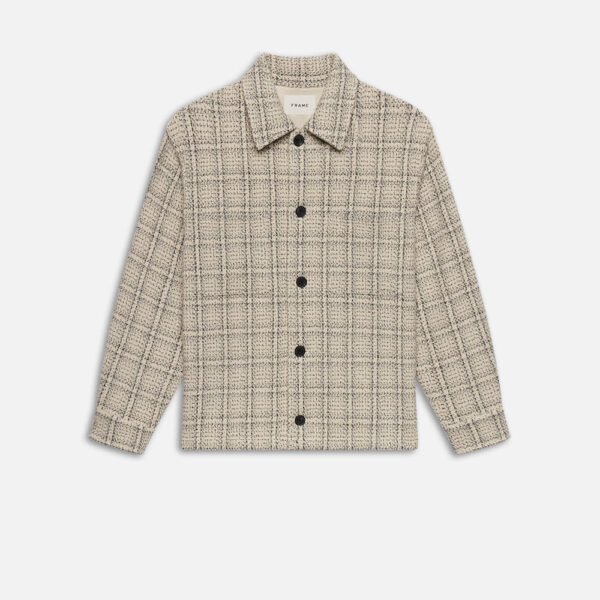 Flannel Overshirt Jacket -- Off White Plaid