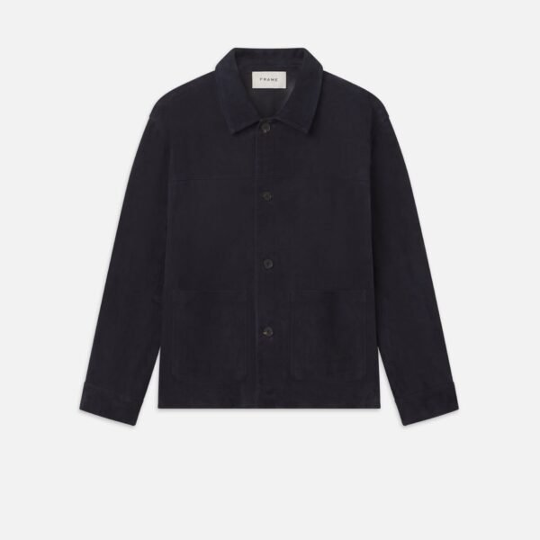 Unlined Suede Chore Coat -- Dark Navy