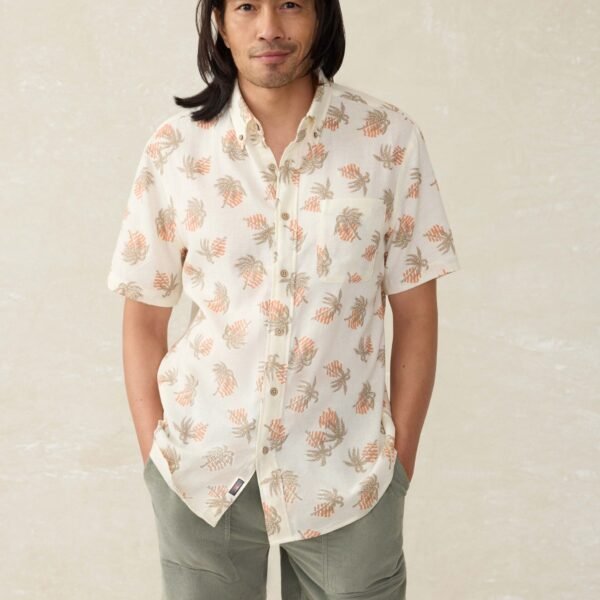 Short-Sleeve Breeze Shirt - Sunlit Palm & Waves