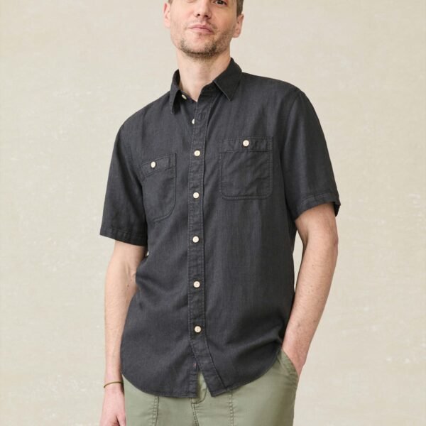 Short-Sleeve Tried and True Chambray Shirt - Durango Black